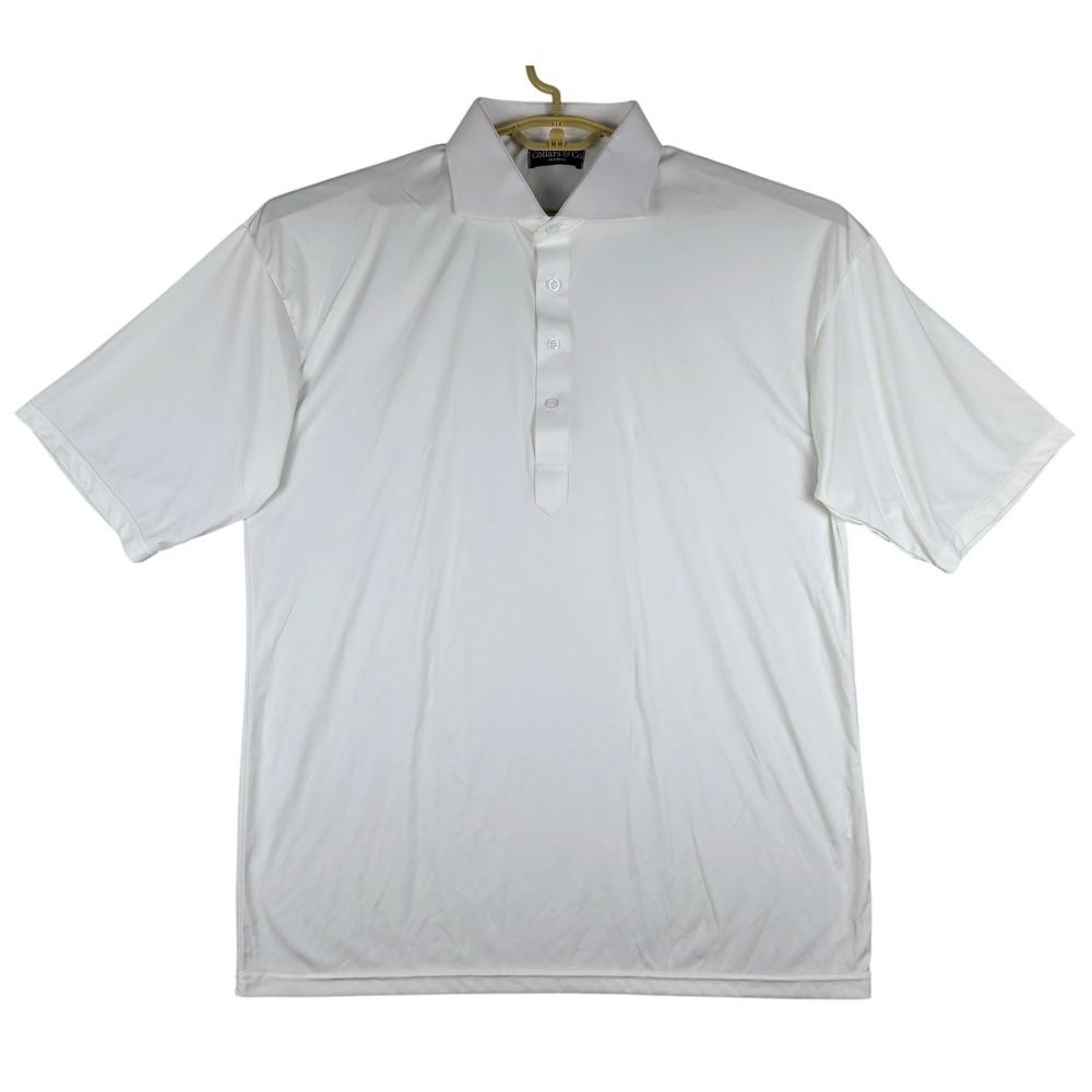 Collars & Co. Men's 3XL White Dress‎ Collar Polo Shirt Short Sleeve